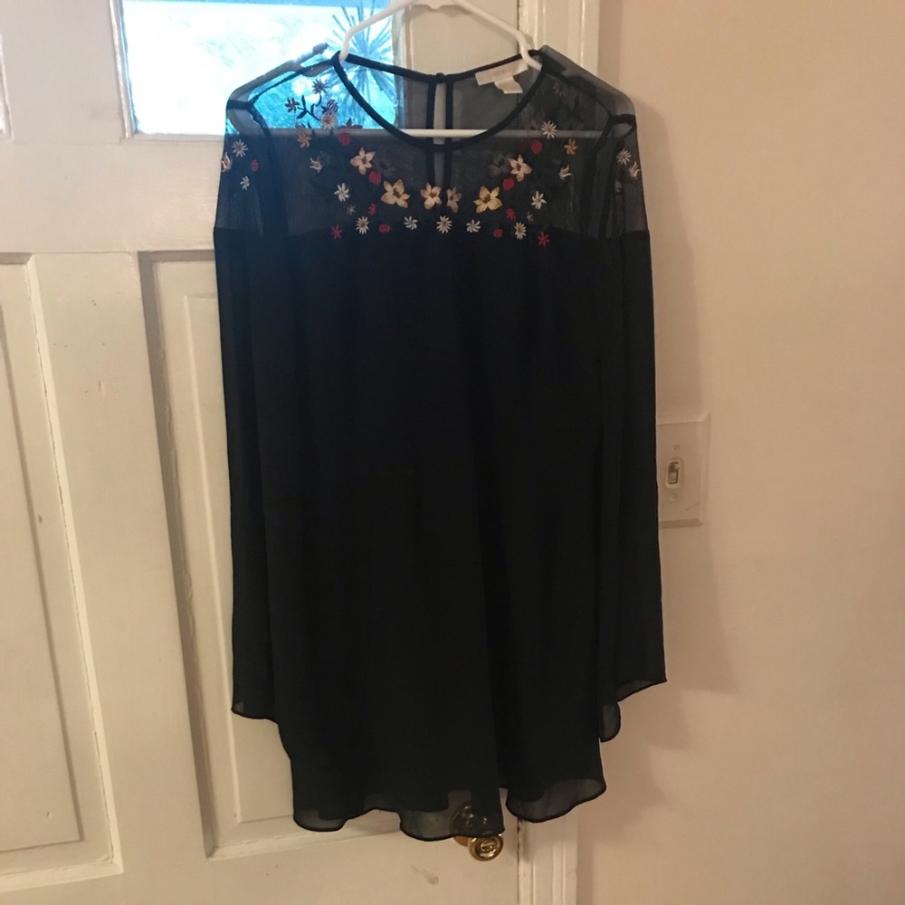Embroidered Bell Sleeved Dress